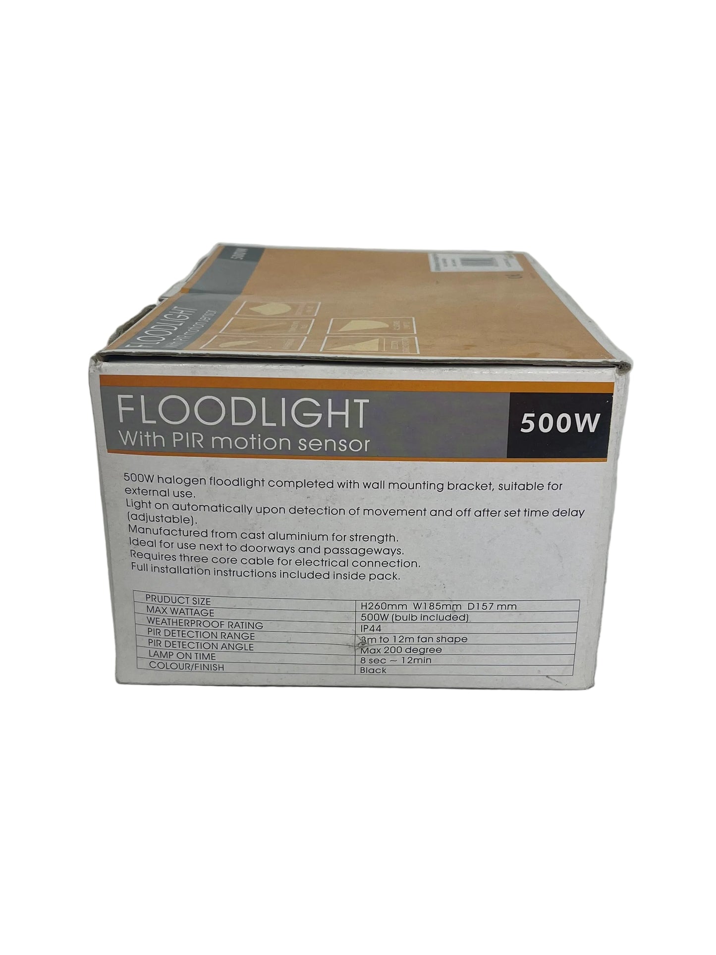 Floodlight With PIR Motion Sensor 500W (New)