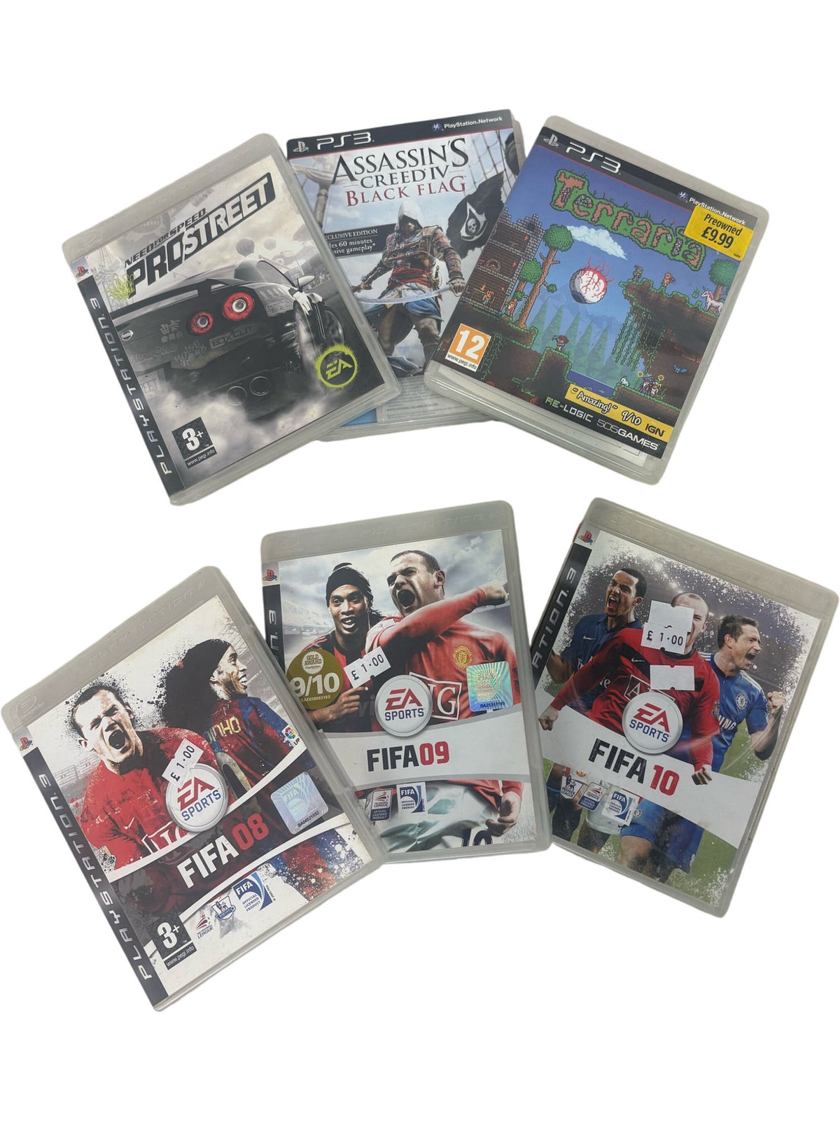 PlayStation 3 Games Bundle FIFA Assassin's Creed Black Flag Terraria ProStreet