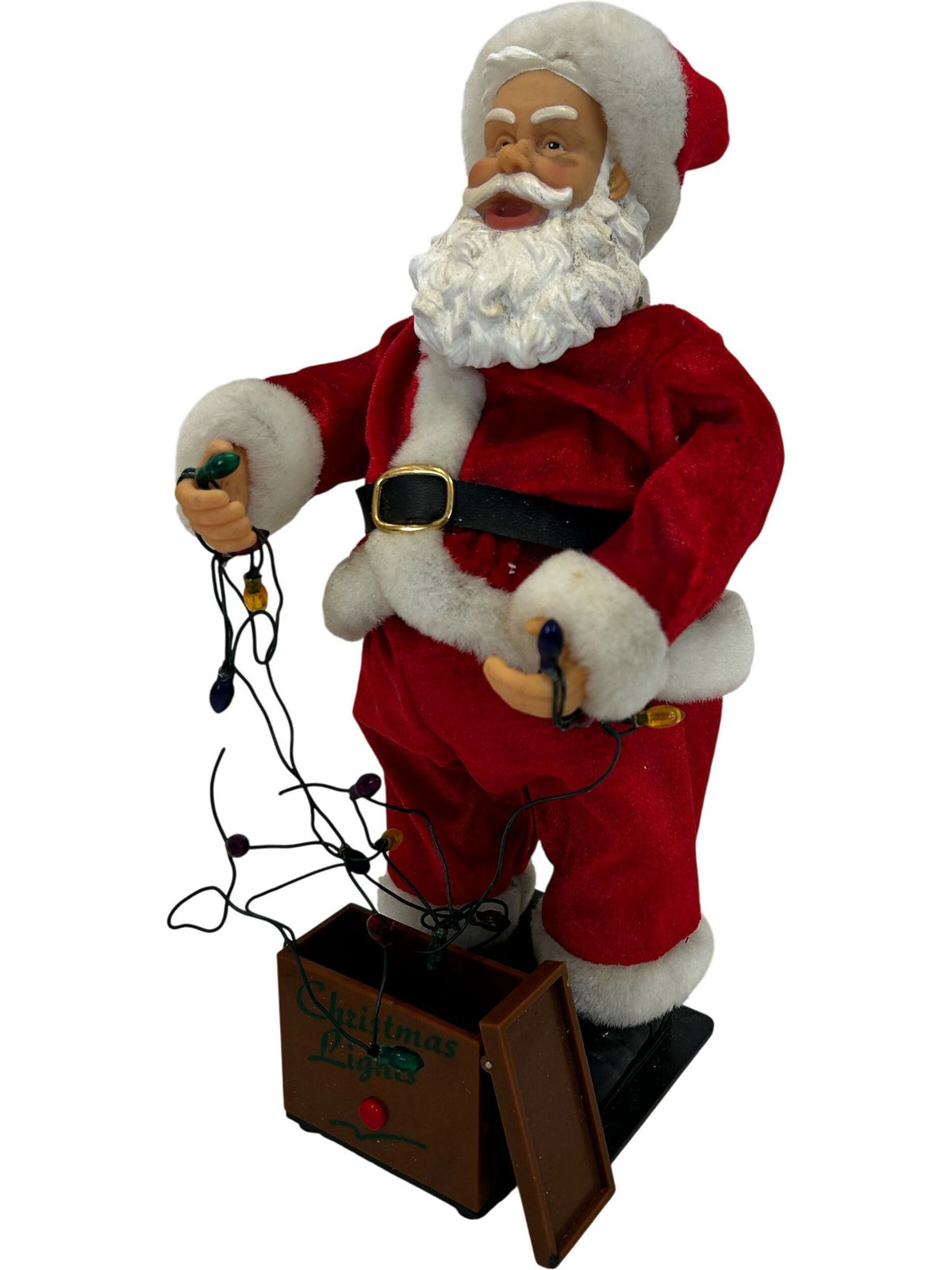Animated Santa Claus with Light-Up Christmas String Lights 32cm (Pre-Loved)