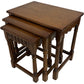 Vintage Nesting Table Set Solid Wood Brown Turned Legs (Pre-Loved)