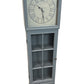 Grey Modern Tall Clock Cabinet With Storage Shelves (Pre-Loved)