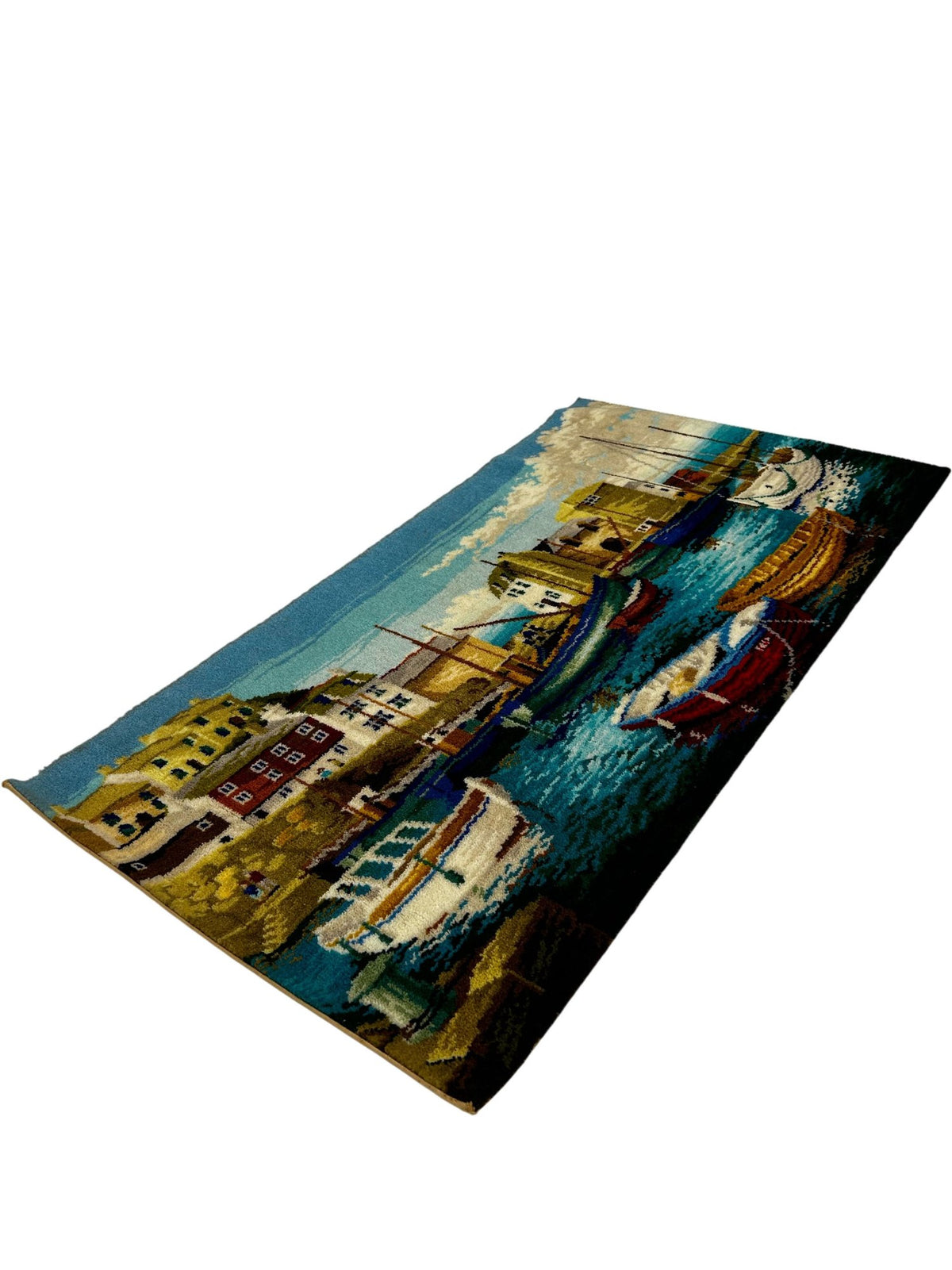 Vintage Carpets of Worth Axminster Harbour Picture Rug Wall Hanging (Pre-Loved)
