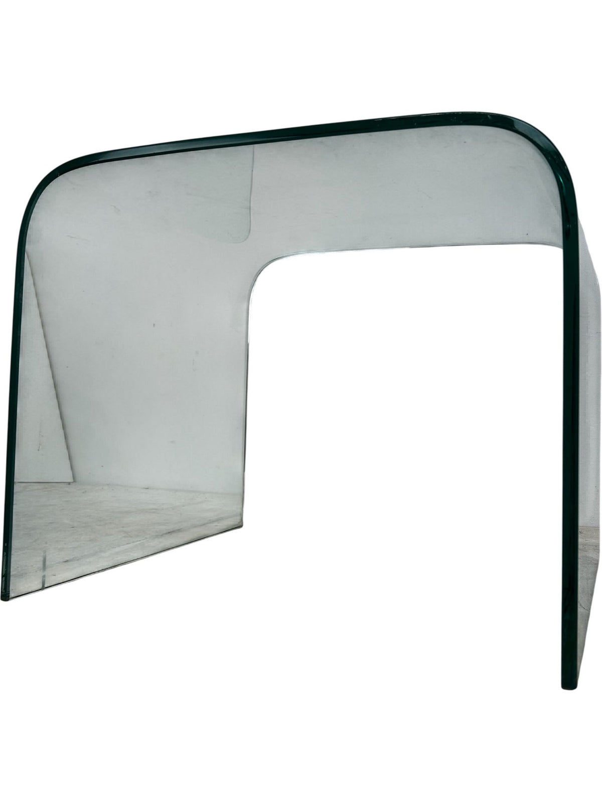 Modern Clear Bent Glass Coffee Table Curved Minimalist Design (Pre-Loved)