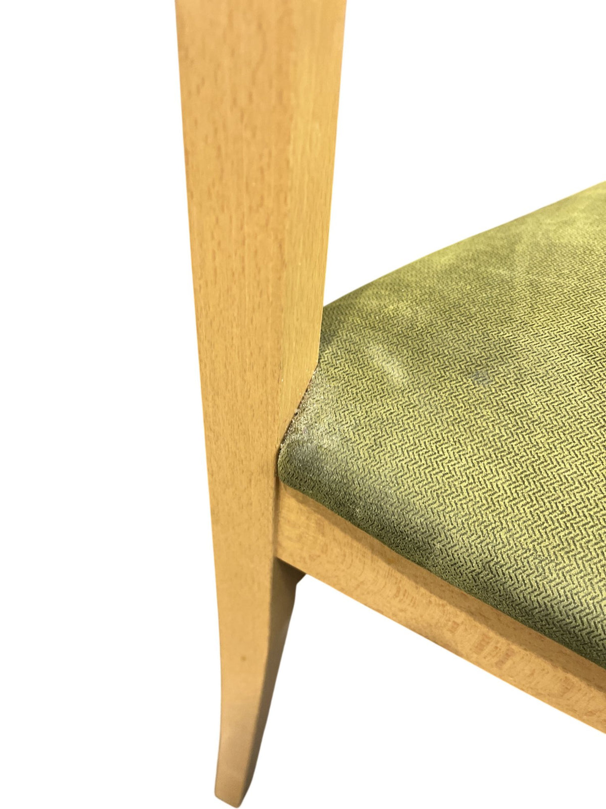 Pair Of Honey Oak Green Moss Upholstered Dining Chairs (Pre-Loved)
