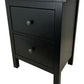 Black 2 Drawer Bedside Table Nightstand Bedroom Storage Cabinet (Pre-Loved)