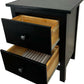 Black 2 Drawer Bedside Table Nightstand Bedroom Storage Cabinet (Pre-Loved)