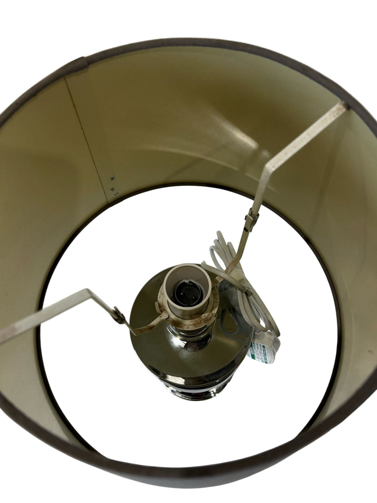 Large Chrome Table Lamp with Black Fabric Shade Modern Style (Pre-Loved)