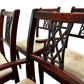 Set of 4Wooden Armchairs Upholstered Seats Lattice Back Antique Style(Pre-Loved)