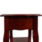 Tall Wooden Side Table Floral Drawer 2 Shelves Mahogany Finish (Pre-Loved)