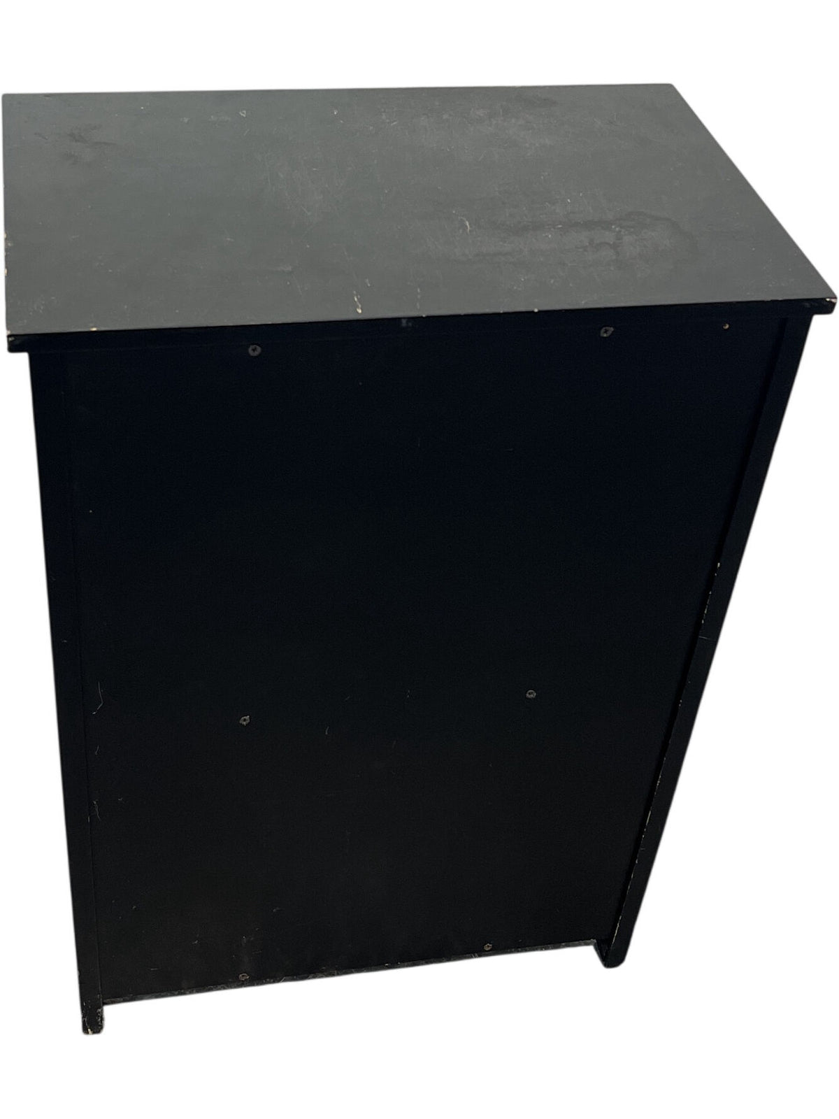Rustic Basket Cabinet Black Wood Frame Woven Storage Drawers (Pre-Loved)