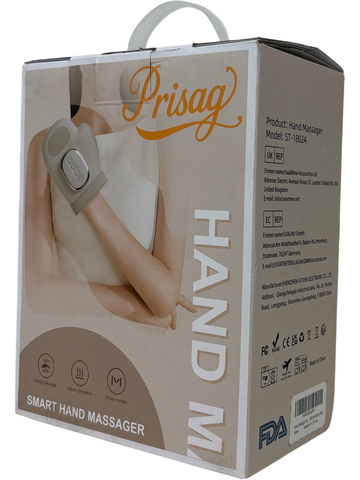 Prisag Smart Hand Massager ST-1802A Warm Compress (Unused)