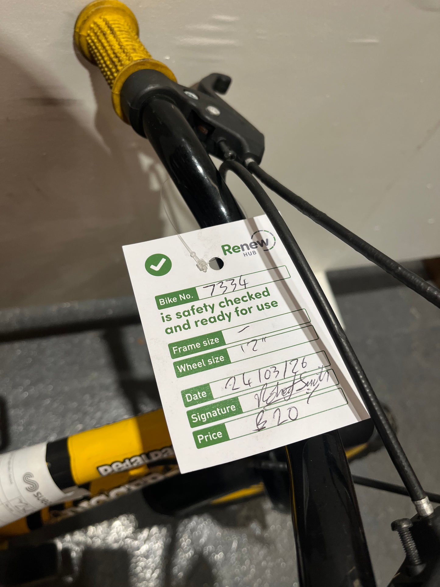 Digger Black And Yellow 12” Children’s Bike (Pre-Loved)