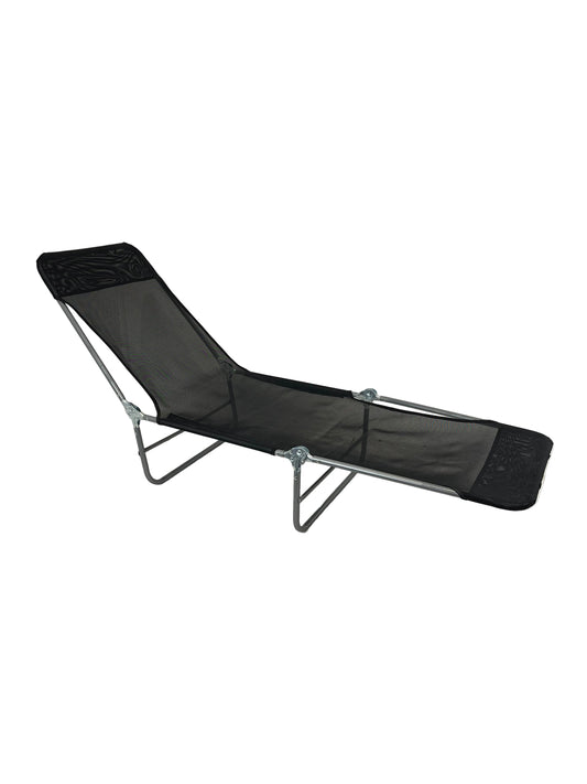 Set Of 2 Black Folding Sun Loungers (Pre-Loved)