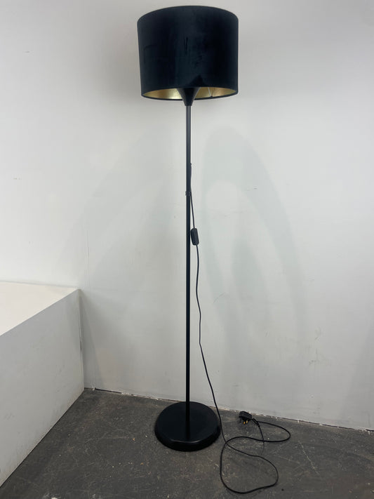 Black Tall Lamp with Velvet Shade (Pre-loved)