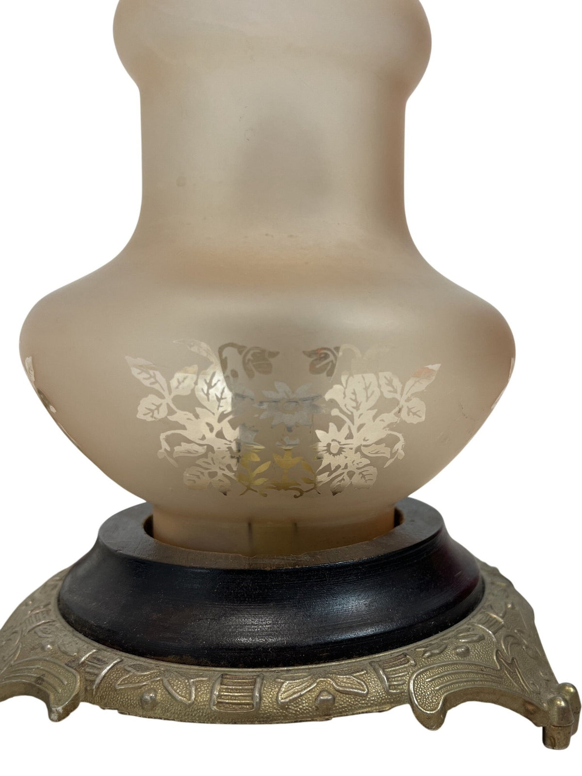 Vintage Oil Lamp Style Frosted Glass Table Lamp (Pre-Loved)