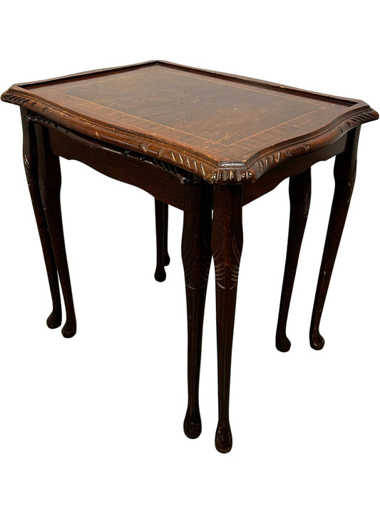 Pair of Carved Wooden Side Tables (Pre-Loved)