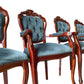 Set of 4 Vintage Dining Room Chairs Blue Upholstered (Pre-Loved)