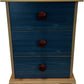 Three Drawer Wooden Storage Chest Blue Fronts (Pre-Loved)