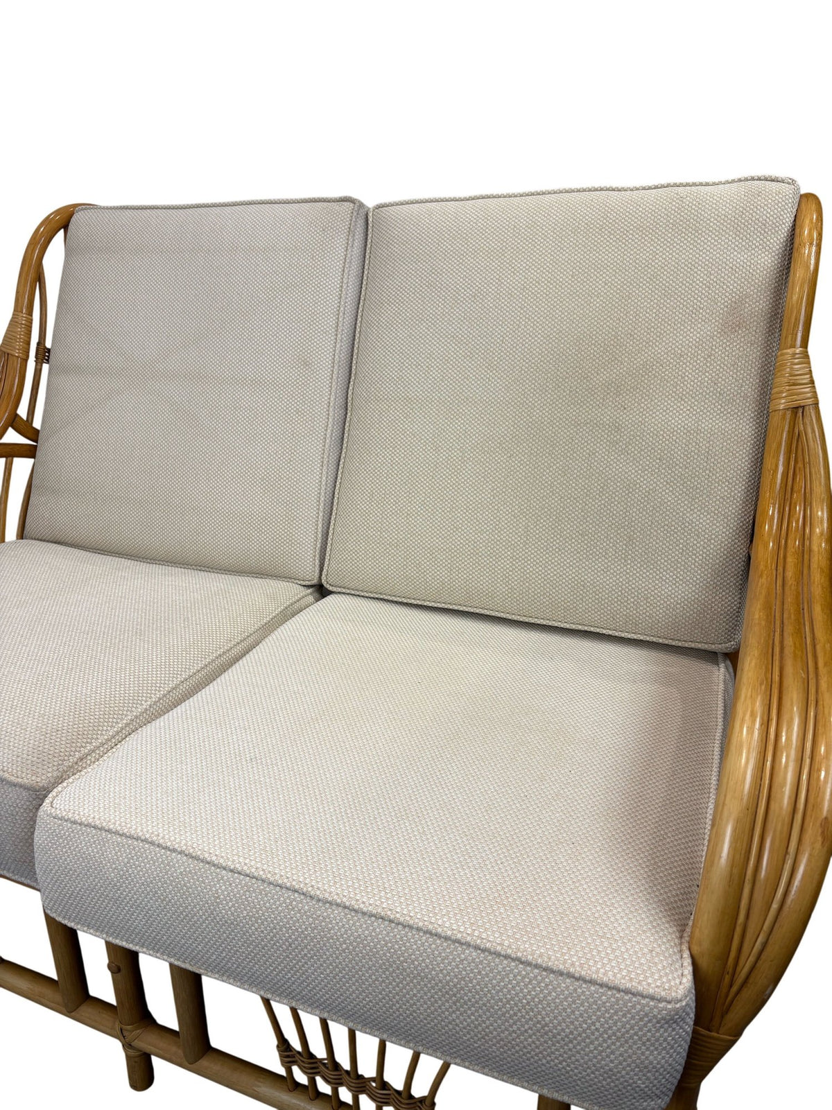 Vintage Bamboo Rattan Conservatory Sofa Two Seater Cane Frame (Pre-Loved)