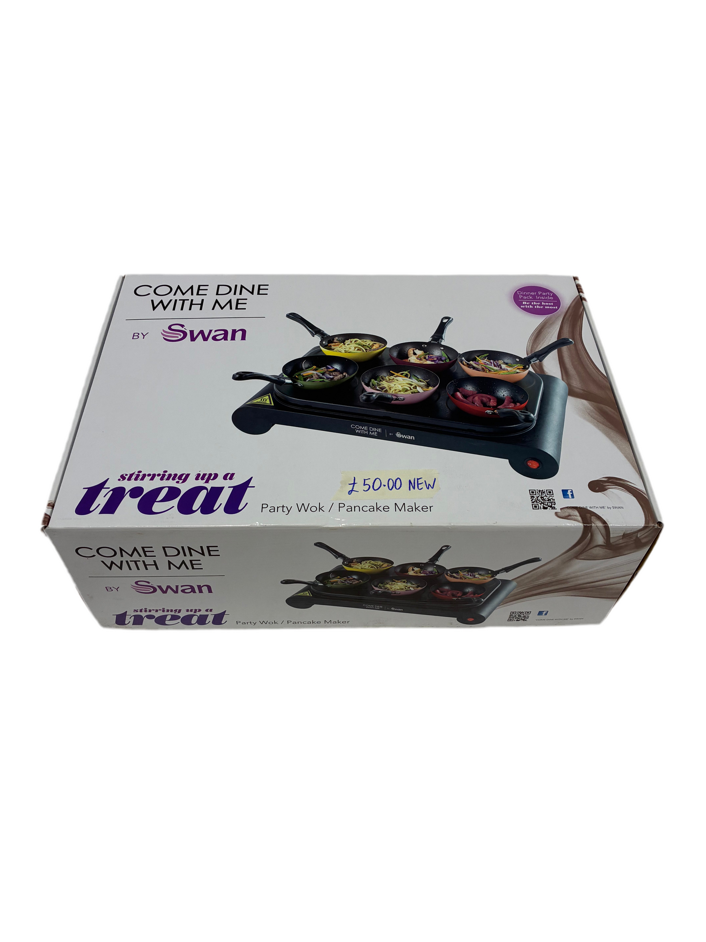 Swan Come Dine With Me Party Wok/Pancake Maker (New)