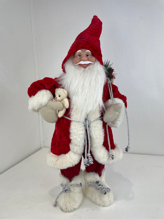 Red Standing Large Papa Noel Santa Claus Indoor Decoration (Pre-loved)