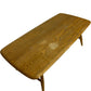 Mid Century Style Light Wood Coffee Table Slatted Shelf 104cm (Pre-Loved)
