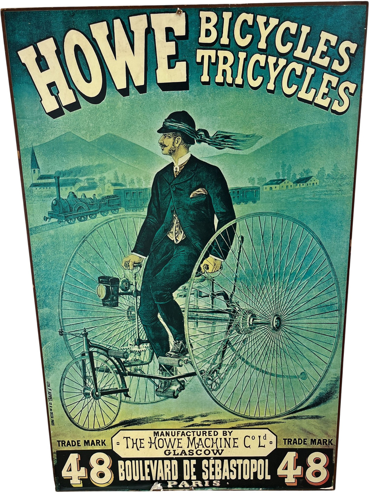 Howe Bicycles Tricycles Vintage Advertising Board (Pre-Loved)