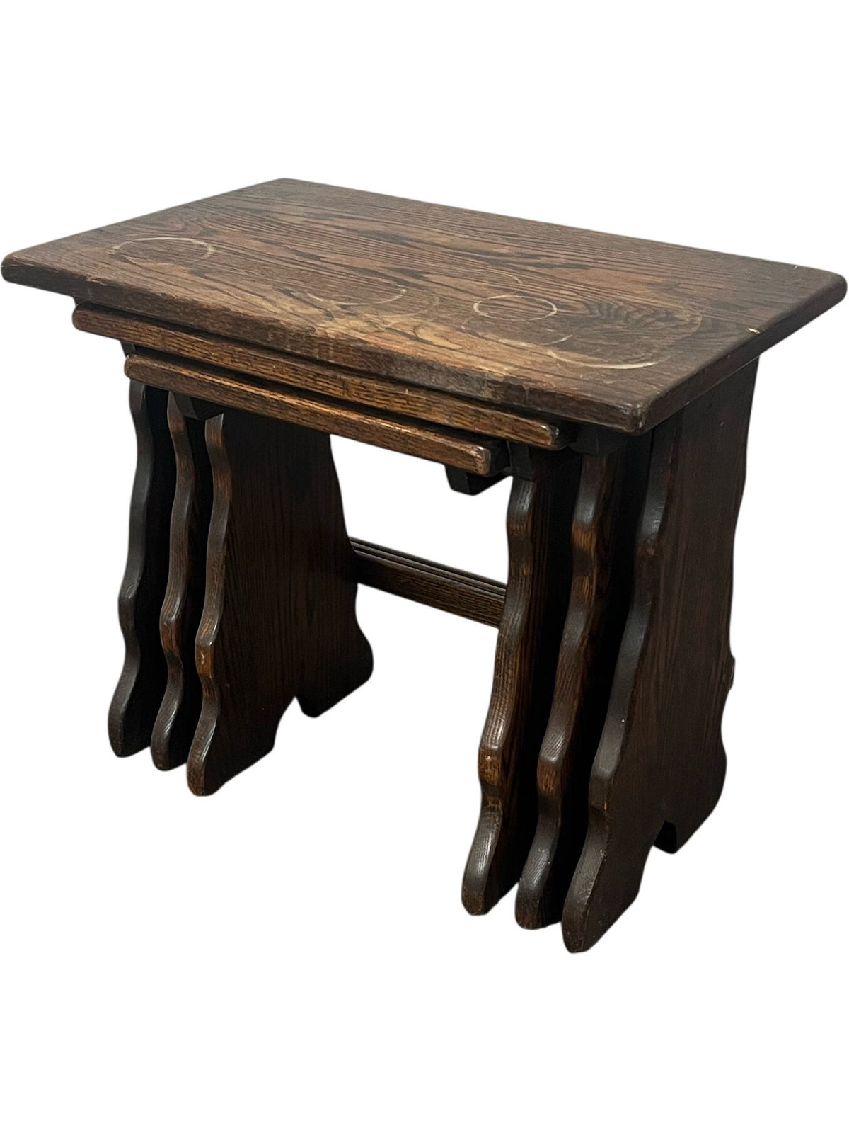 Vintage Set of 3 Wooden Nesting Tables (Pre-Loved)