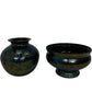 Iridescent Art Glass Vase & Footed Bowl Set Decorative Glass (Pre-Loved)
