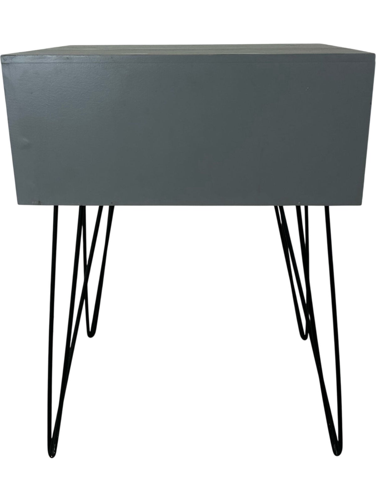 Grey One Drawer Bedside Table with Hairpin Legs (Pre-Loved)