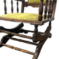 Vintage Wooden Rocking Chair with Green Upholstery (Pre-Loved)