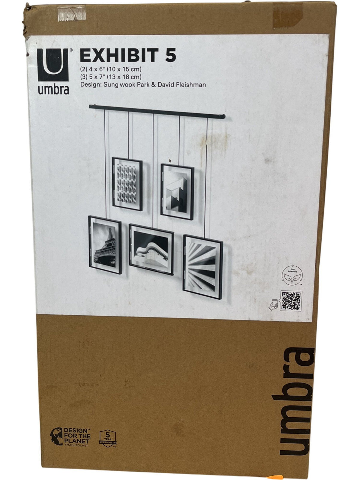 Umbra Exhibit 5 Multi Photo Display Black Wall Mount Frame (Unused)