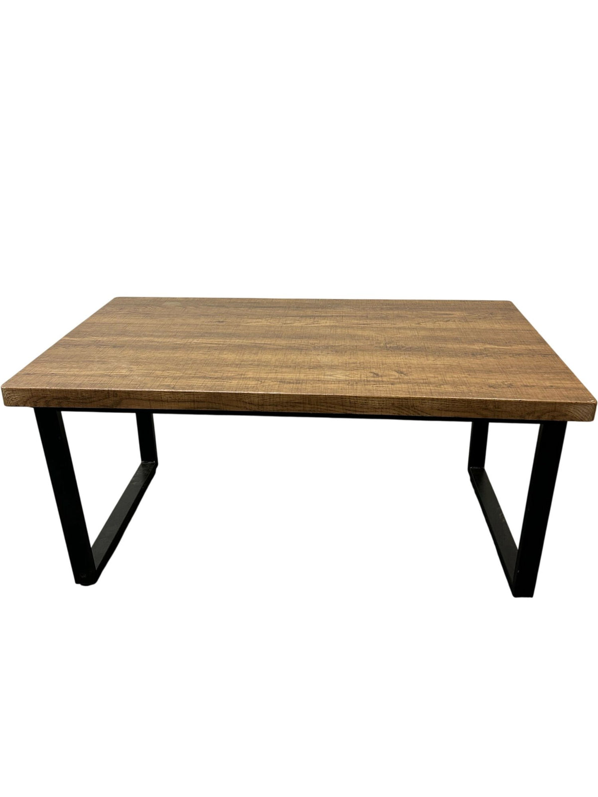 Rectangular Wooden Coffee Table with Black Metal Legs (Pre-Loved)
