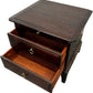 Traditional Dark Wood 3 Drawer Bedside Table Brass Handles (Pre-Loved)