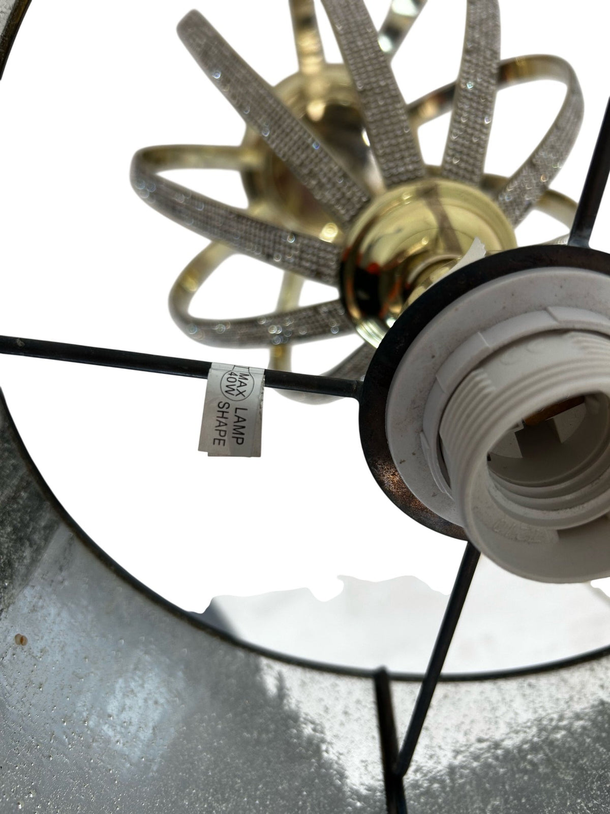 Pair of Gold Metal Table Lamps with Mesh Shades (Pre-Loved)