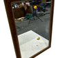 Large Vintage Style Brown Wood Effect Gold Trim Wall Mirror 99cm (Pre-Loved)