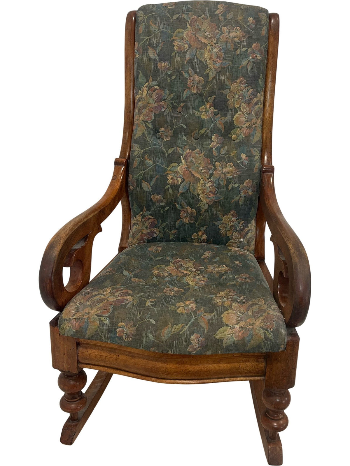 Vintage Floral Wooden Rocking Chair (Pre-Loved)