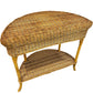 Natural Wicker Rattan 2 Tier Curved Console Table (Pre-Loved)