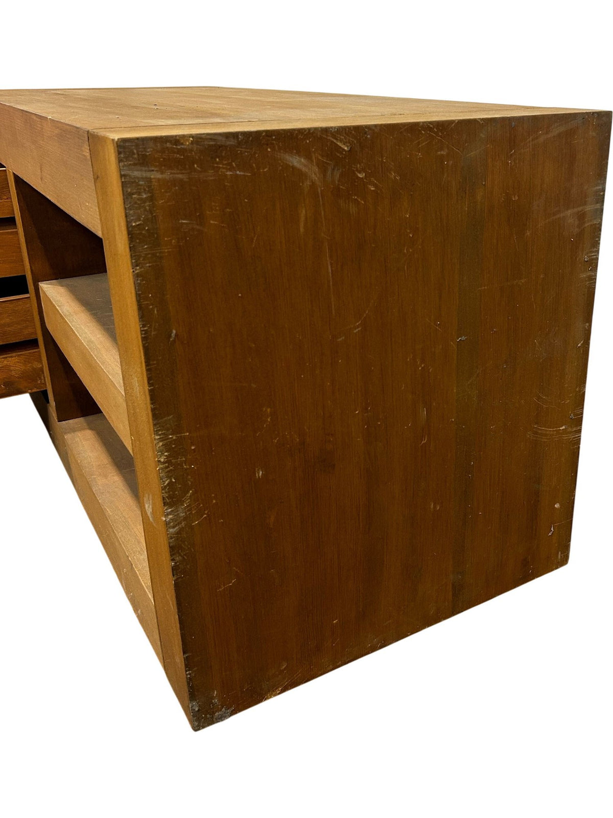Wooden TV Stand Media Unit with 2 Drawers & Open Shelves (Pre-Loved)