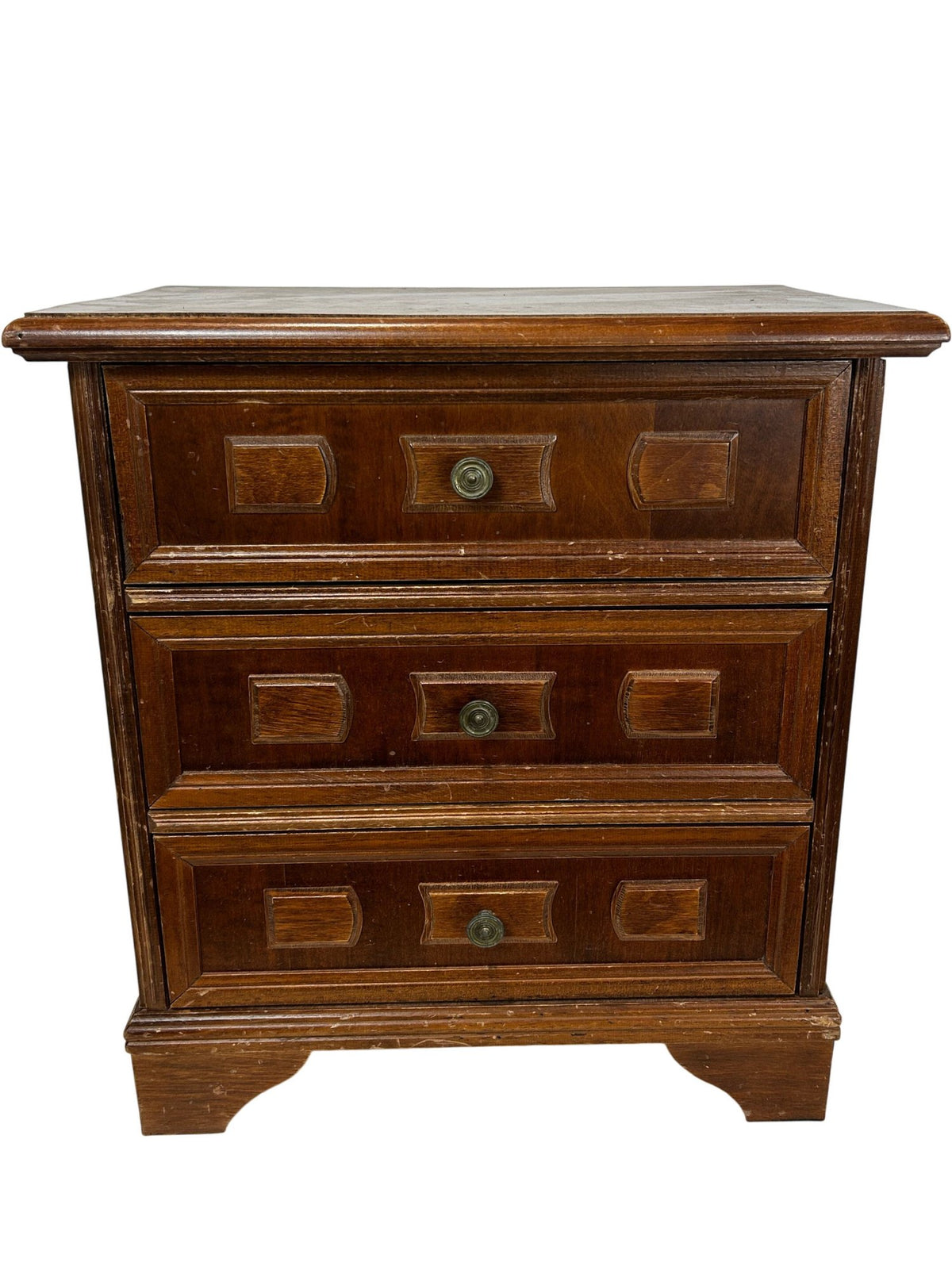 Wooden 3 Drawer Chest Brown Traditional Style (Pre-Loved)