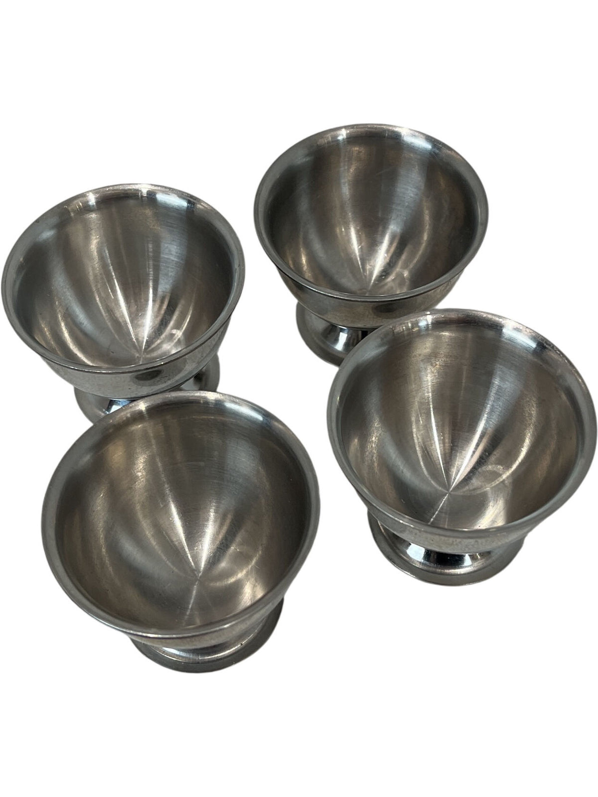 Vintage Retro Stainless Steel Egg Cups Set of 4 (Pre-Loved)