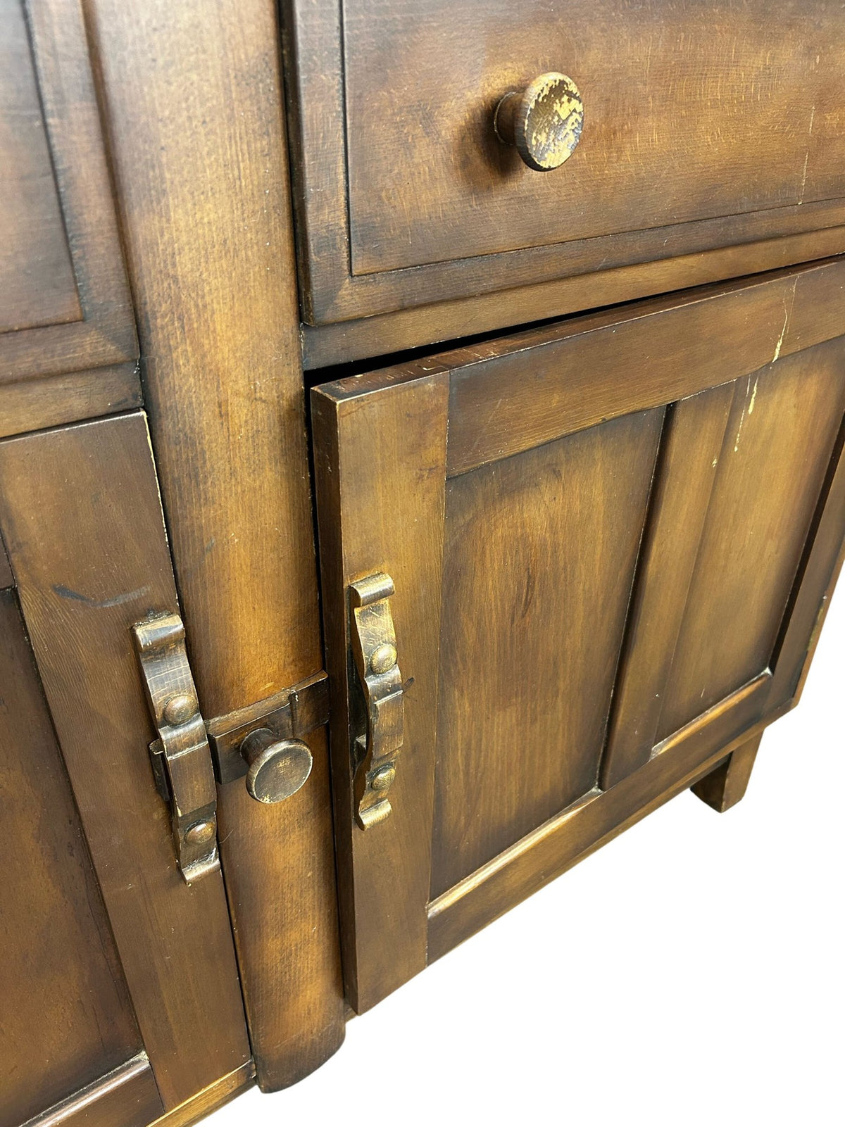 Wooden Sideboard with Drawers and Cupboards Rustic Brown Finish (Pre-Loved)
