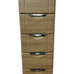 5 Drawer Mobile Storage Cabinet Oak Effect Tall Unit on Wheels (Pre-Loved)
