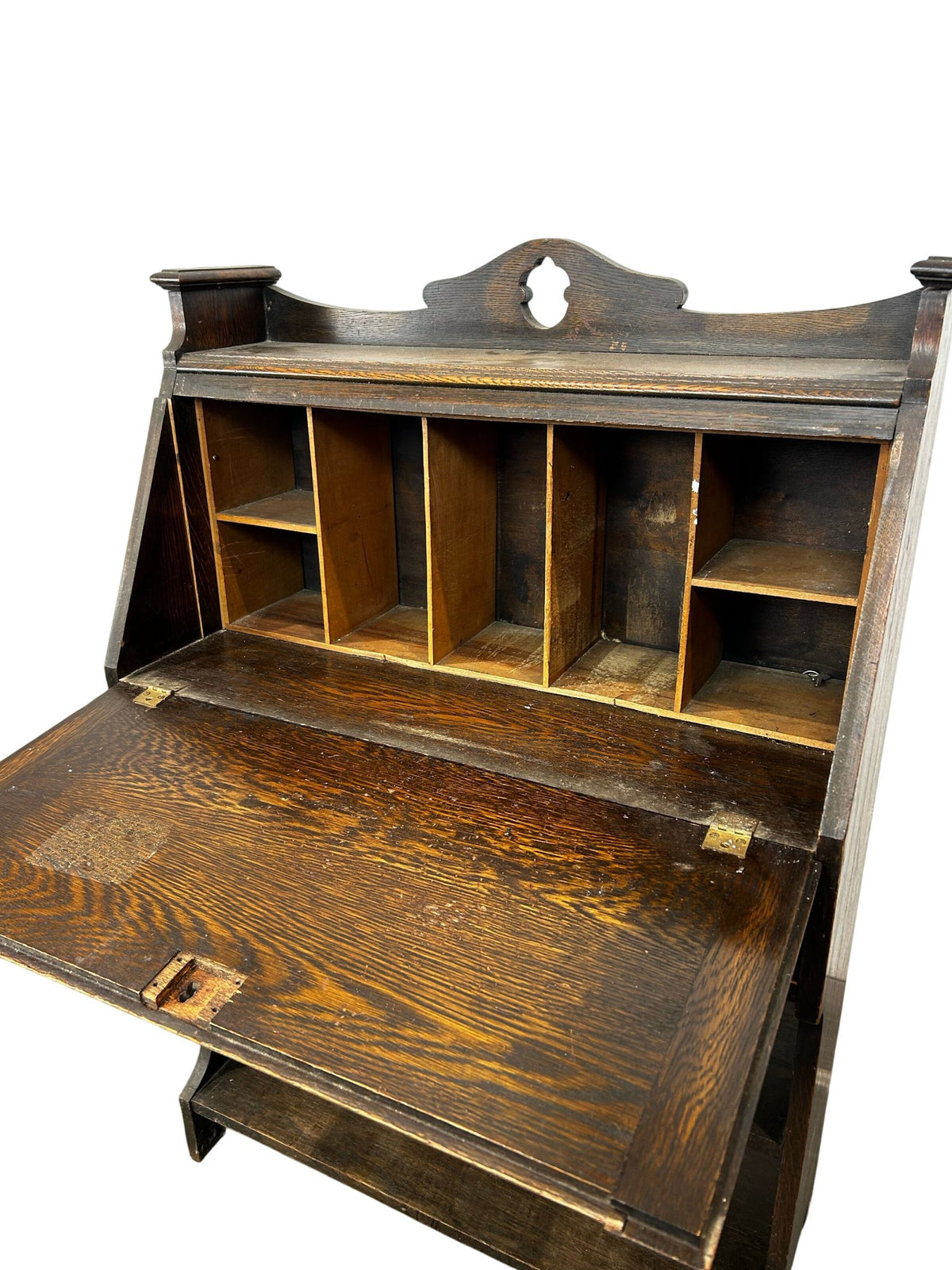 Traditional Wooden Drop-Front Writing Bureau with Drawer & Shelves (Pre-Loved)