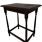 Traditional Dark Wood Side Table Turned Legs Stretcher Square (Pre-Loved)