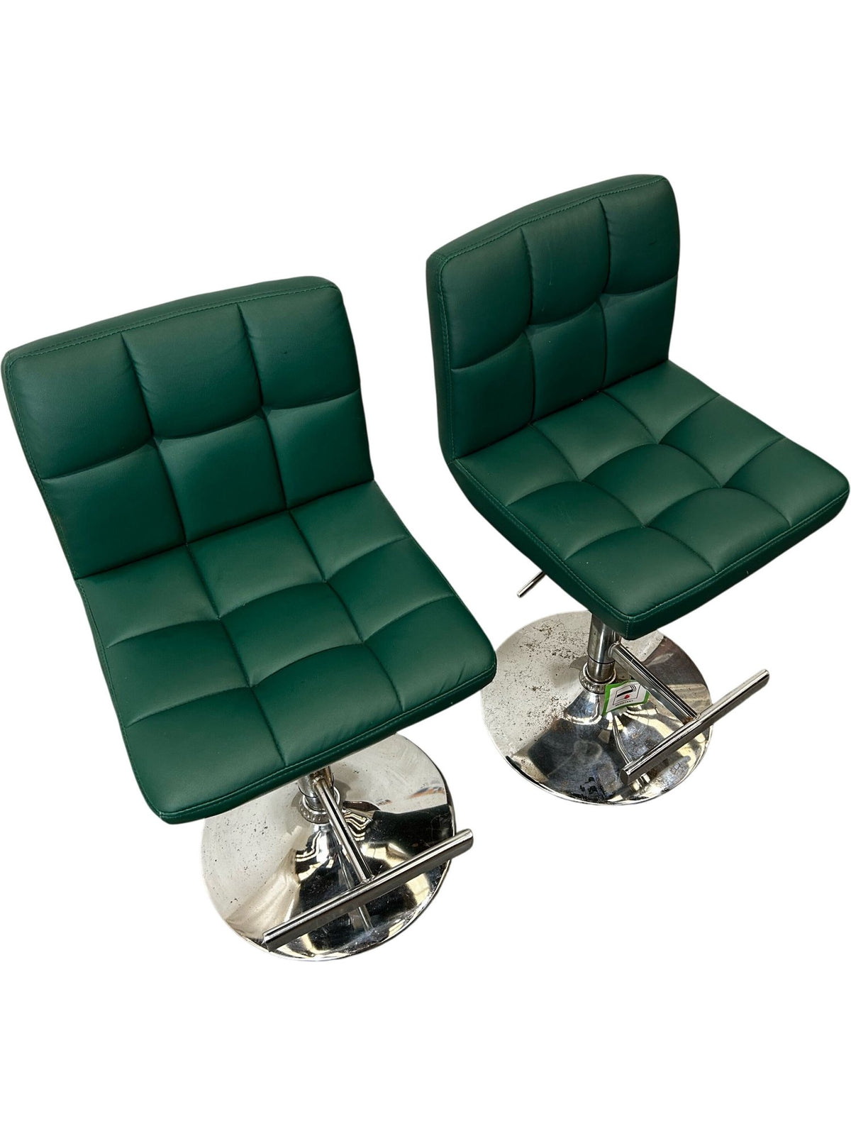 Green Bar Stools Adjustable Height (Pre-Loved)