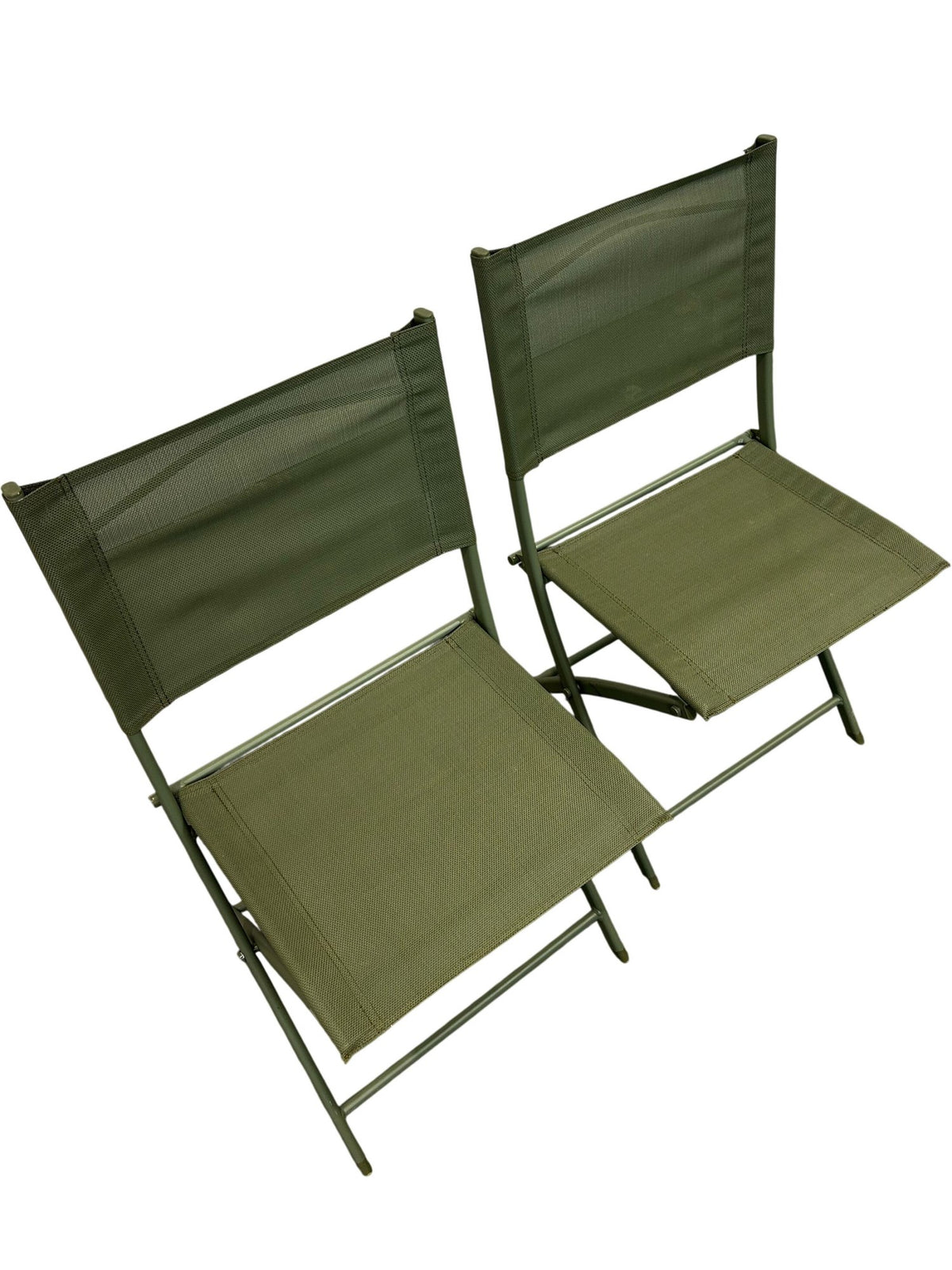 Pair of 2 Green Folding Camping Chairs Lightweight Portable (Pre-Loved)