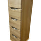 5 Drawer Mobile Storage Cabinet Oak Effect Tall Unit on Wheels (Pre-Loved)