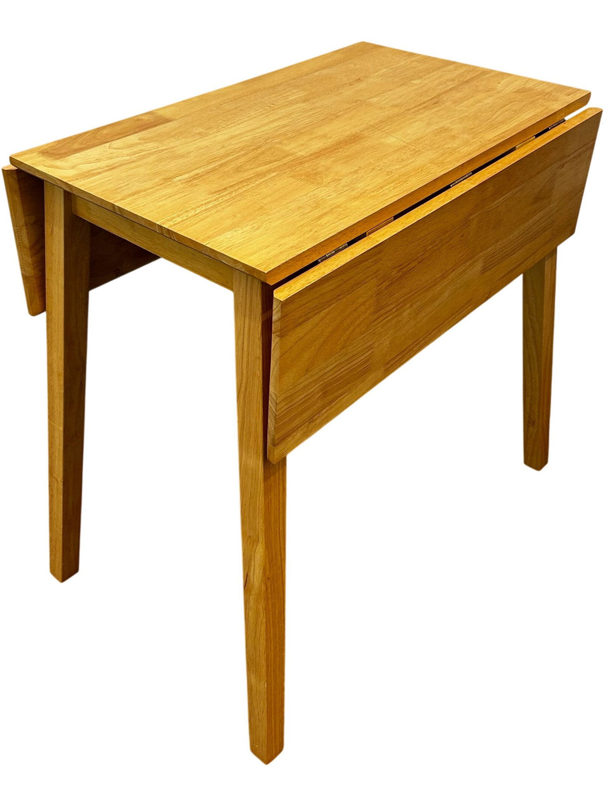 Wooden Drop Leaf Dining Table Foldable Extendable Brown 90cm (Pre-Loved)