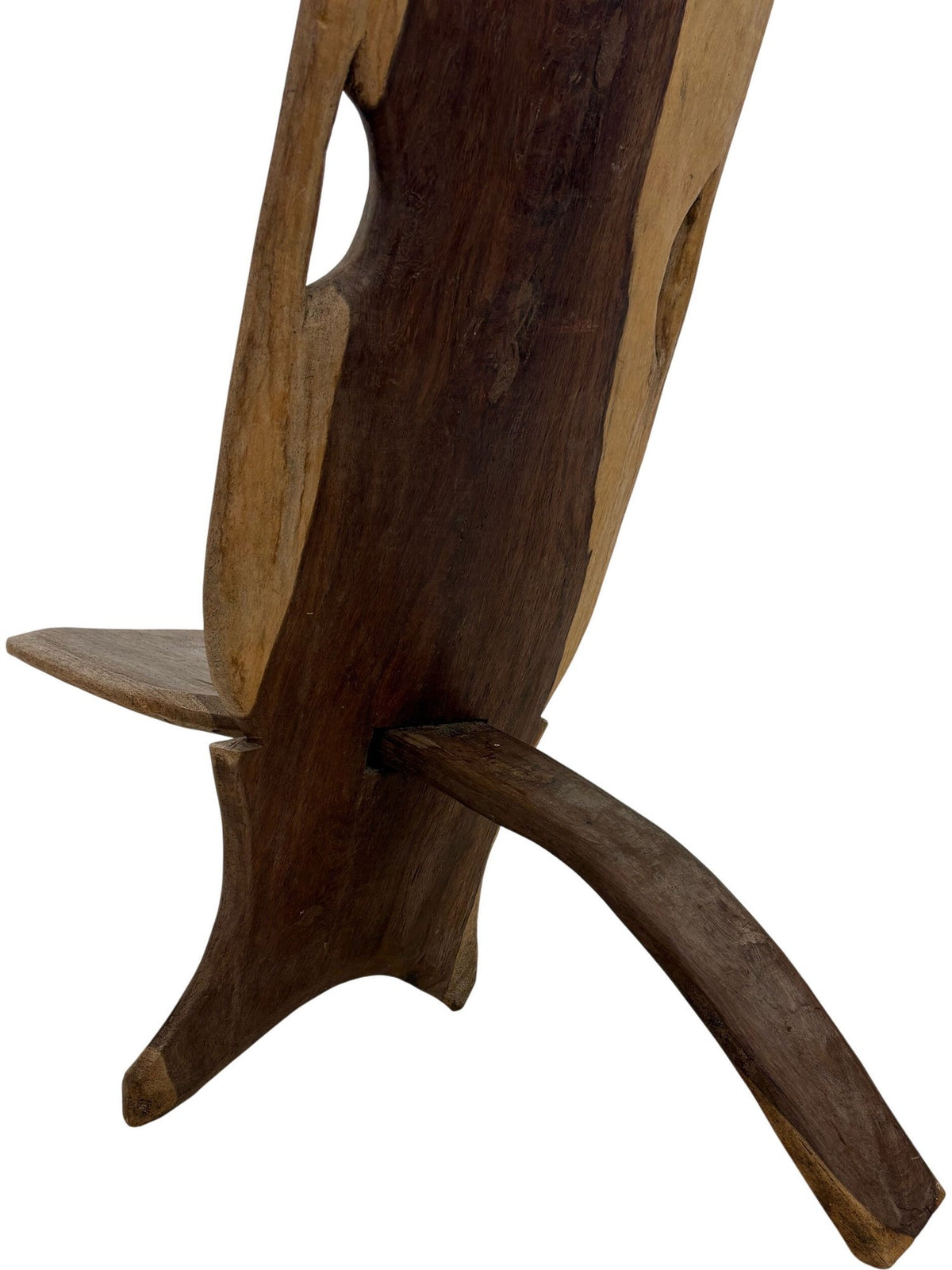 Unique Carved Wooden Chair with Artistic Backrest (Pre-Loved)
